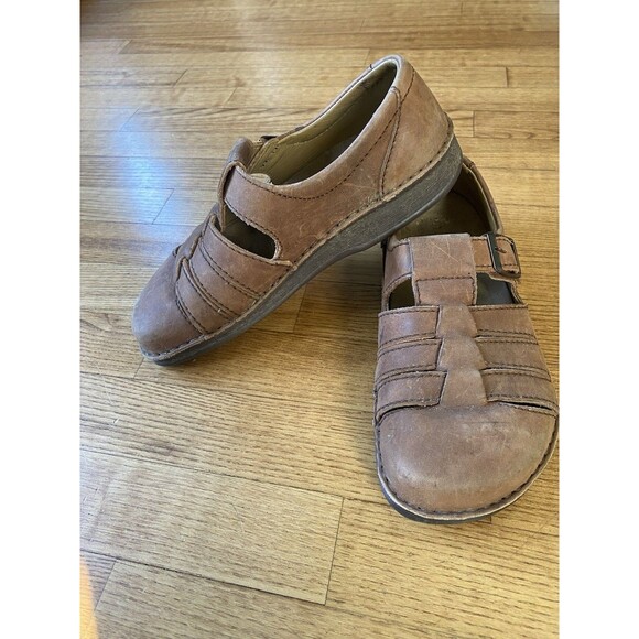 Birki's Birkenstock Brown Leather Womens Sz 8 Sandals men’s 6 Adjustable straps - Picture 2 of 10